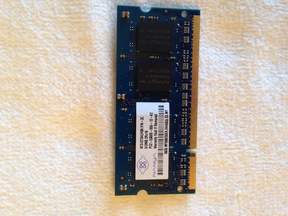 (1)Nanya 512MB 2Rx16 PC2-5300S-555-12-A2  NT512T64UH8A1FN-3C    - Image 1 of 1