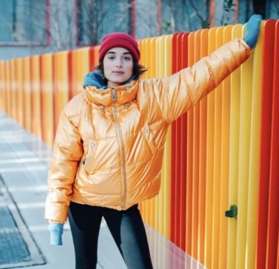 NUEVO Abrigo Chaqueta Zara Dorado Metálico Puffer Pequeño  Foto 1 de 4