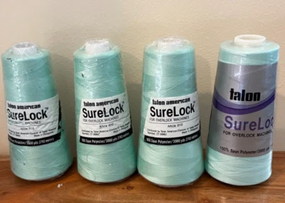TALON SureLock For Overlock Machines #400 Pale Green 3000 Yds each 4 New, Sealed - Image 1 of 4