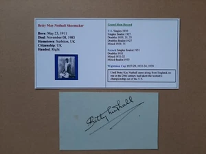 BETTY NUTHALL- US CHAMPION 1930 - ORIGINAL AUTOGRAPH - Picture 1 of 2