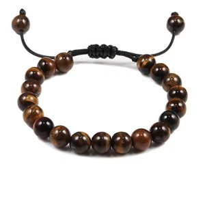 Adjustable Tiger Eye Beads Bracelets Women Fashion Jewelry Rope Bangles Bracelet - Picture 1 of 27