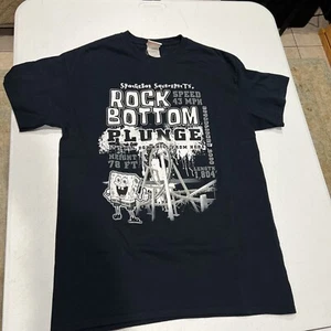 RARE 2013 Nickelodian Size Medium Spongebob Rock Bottom Plunge T-Shirt black - Picture 1 of 7