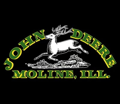 Calcomanía adhesiva emblema coloreado John Deere vintage histórico 1876 redibujado Foto 1 de 4