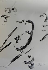 JOSE TRUJILLO Monotype Print ORIGINAL Abstract Bird Art EXPRESSIONISM 1 OF 1 COA