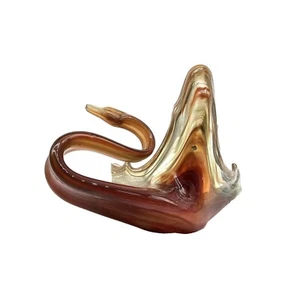 Vintage Glass Sculpture Art Glass Swan Bowl Planter Vase Unmarked - Picture 1 of 8