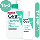 CeraVe Foaming Face Wash, Face Cleanser for Normal to Oily Skin, 3 fl oz & 16 fl