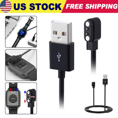 2-Pin Universal Smart Watch/Bracelet USB Charging Cable Magnetic Charger 2.84mm - Image 1 of 4
