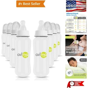 10 oz Anti Colic Baby Bottle Set - Medium Flow Nipples Included, Standard Nec... - Picture 1 of 8