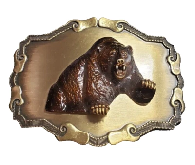 Oso Marrón Gruñido Hebilla Cinturón Árbol de Lluvia Joyería Oso 3D Regalo de Navidad Foto 1 de 4