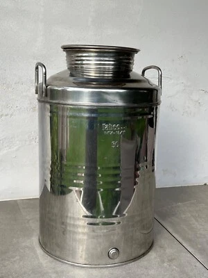 CONTENITORE FUSTO BIDONE PER OLIO ACCIAIO INOX 50L CON ATTACCO RUBINETTO  - Immagine 1 di 4