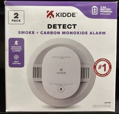 Paquete de 2 baterías detector de alarma de humo y monóxido de carbono Kidde 30CUDR nuevas Foto 1 de 4