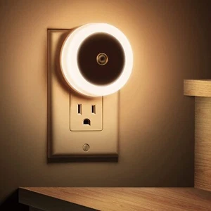 Night Lights Plug into Wall Light Sensors LED Night Light Warm White Kids Room - Picture 1 of 6