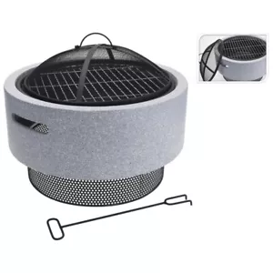 Progarden Feuerschale mit Grillgestell rund hellgrau 52 x 18,5 cm - Bild 1 von 2