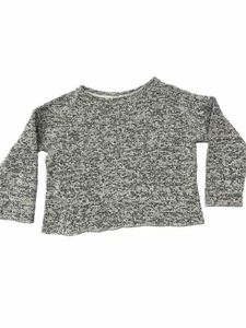 Zara Kids White Gray Sweater Girls Size 11 /12 Chunky Knit - Picture 1 of 3