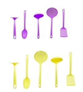 5pc Nylon Kitchen Tool Utensils Turner Spoon Ladle Masher Solid Spoon Set New - Picture 1 of 3