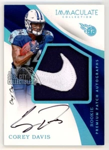 Corey Davis 2017 Panini Immaculate Nike Tag Patch Autograph Rookie Card 1/1 - Picture 1 of 2