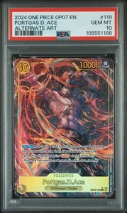2024 One Piece Portgas D Ace OP07-119 SEC Secret Alt Art PSA 10 Rare 500 Years - Picture 1 of 1