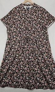 Vestido floral Lands End para mujer manga corta botón cordón XL talla grande 18 usado en excelente estado - Imagen 1 de 8