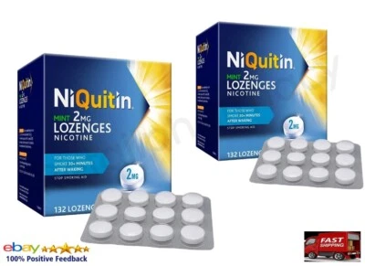 Niquitin Mint Lozenge 2mg of 132 Lozenges Pack 2 (264 gum) — 第 1/2 张图片