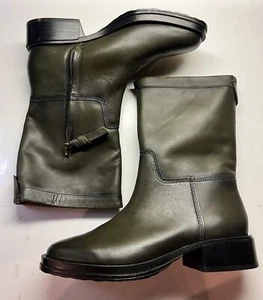 Franco Sarto Women's Tailor Boots Olive Green Mid Calf Leather Brand New Size 7m - Picture 1 of 8