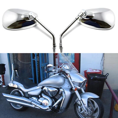 For Suzuki Boulevard M109R Motorcycle Mirrors 10mm Chrome Rearview Side Mirror Foto 1 de 4