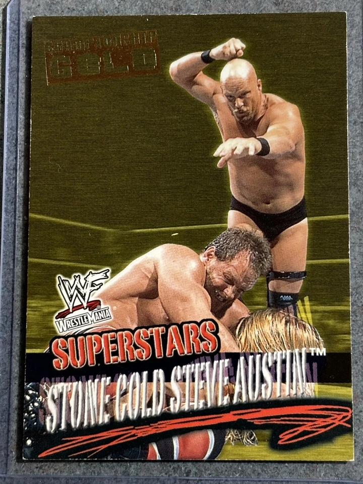 Fleer Wrestlemania 2001 Stone Cold Steve Austin Championship oro paralelo raro Foto 1 de 1