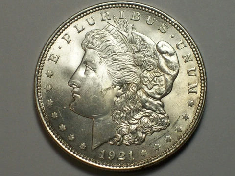 1921 Morgan Silver Dollar  Choice BU+      SN4206 Cover