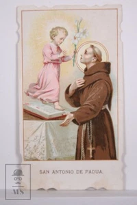 Original Die Cut Religious Card - San Antonio de Padua - Early 20th Century - Picture 1 of 2