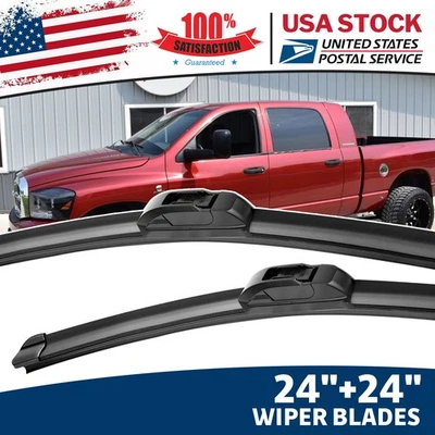 For Dodge Ram 3500 2002-2008 OEM qulity  Front Windshield Wiper Blades 24"&24" — 第 1/4 张图片