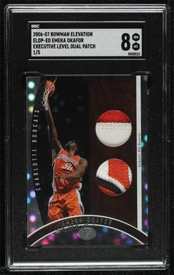 2006 Bowman Elevation Executive Level /5 Emeka Okafor #ELDP-EO SGC 8 Dual Patch - Image 1 of 2