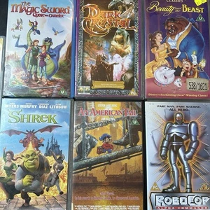 VHS Bundle, 8 Total Job Lot, Dark Crystal, Magic Sword, RoboCop, Vintage 90’s - Picture 1 of 7