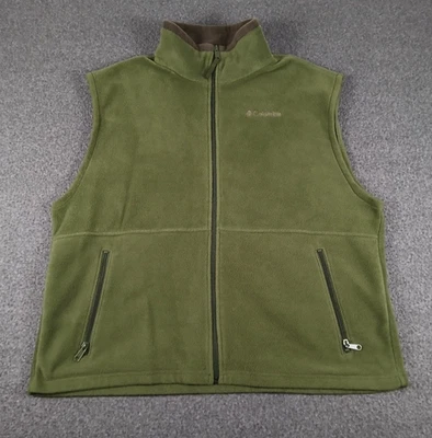 Columbia Vest Mens Size XL Green Fleece Full Zip Outdoor Lightweight Pockets - Image 1 of 4