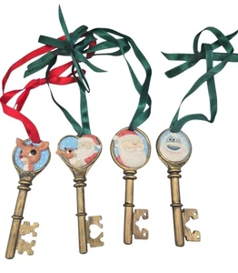 Enesco Rudolph Thevred Nosed Reindeer Santa Bumblebee Key Ornaments - Picture 1 of 10