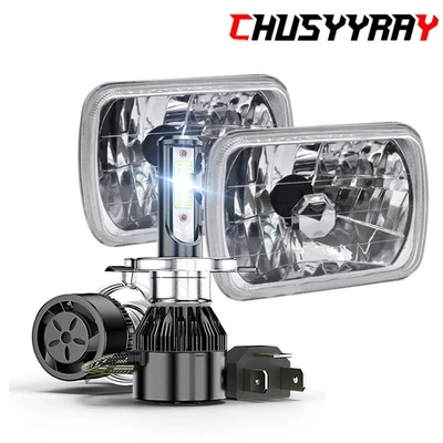 Подходит для Chevrolet C10 C20 C30 1981-1986 пара светодиодных фар 7x6 дюймов высокие/низкие лампы 6000K - Изображение 1 из 4