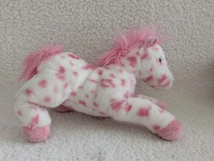 Aurora World Glitzer weiß und rosa gepunktetes Pony 12 Zoll Plüschtier Stofftier - Bild 1 von 9