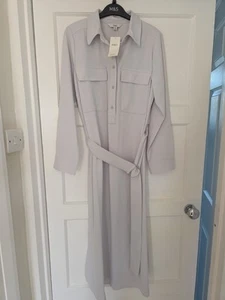 Ladies Marks & Spencer Grey Midi Tunic Shirt Dress Size 12 NWT - Picture 1 of 7