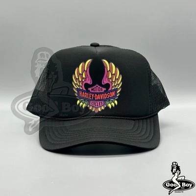 Harley Davidson Hat 70s Vintage Retro Trucker Mesh Rope Cap Biker Motorcycle - Image 1 of 4