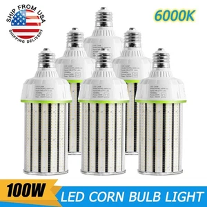 6 Pack 100W LED Corn Bulb Light E39 Base Indoor Warehouse Street High Bay Lights - Picture 1 of 12