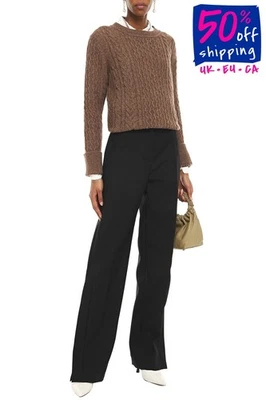 RRP €966 JIL SANDER Wool Twill Trousers DE36 US6 UK10 M High Waist Made in Italy - Image 1 of 4