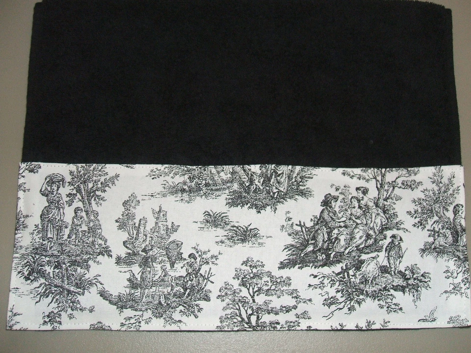 Toalha de banho oversized preto e branco banheiro country francês - Imagem 1 de 1