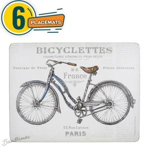 6x Creative Tops Bicycle Premium Placemats Vintage Retro Bicycle Placemats New - Picture 1 of 3