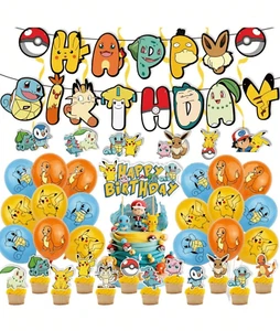 Pokemon Birthday Party Decorations Cake Topper Cupcake Toppers Balloons Full Set - Picture 1 of 5