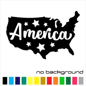 America Map Sticker Vinyl Decal - US American Love United States USA Car Window - Picture 1 of 17
