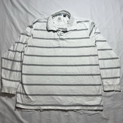 The Regal Rugby Men Yellow Stripe Long Sleeve Cotton Split Hem Athletic Shirt XL - Image 1 of 4