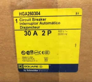NIB. Square D Circuit Breaker 30A, 2P Cat# HGA260304.. TQ-699 - Picture 1 of 2