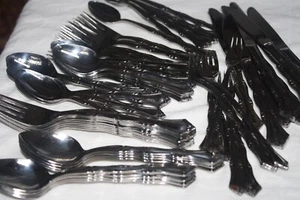 NORTHLAND STAINLESS FLATWARE JAPAN "COLONIAL MOOD" (66) PIECES SET - Picture 1 of 11
