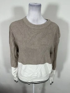 White Warren Women’s Latte Combo Long Sleeve Sweater Size S - Picture 1 of 8