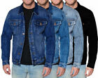 Men?s Red Label Premium Faded Denim Cotton Jean Button Up Slim Fit Jacket