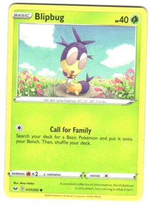 Pokemon SWSH01: Sword & Shield Base Set Blipbug (017) #017/202 Common - Image 1 of 2