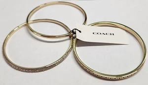 COACH Womens Signature Quilted Heart Bangle Set - Picture 1 of 2